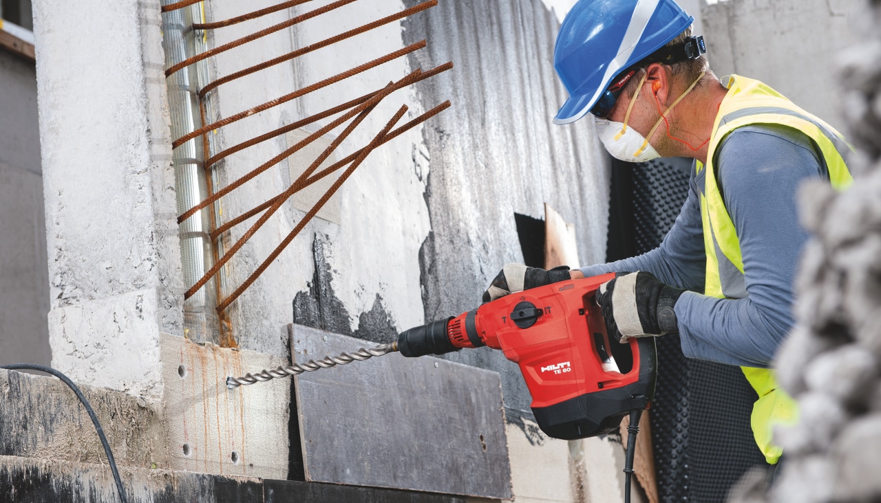 Vrtání do betonu pomocí kombinovaného kladiva TE 60