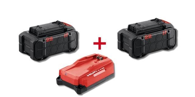 Gezeigt wird ein Produktbild eines Hilti Nuron B 22-110 Akkus.