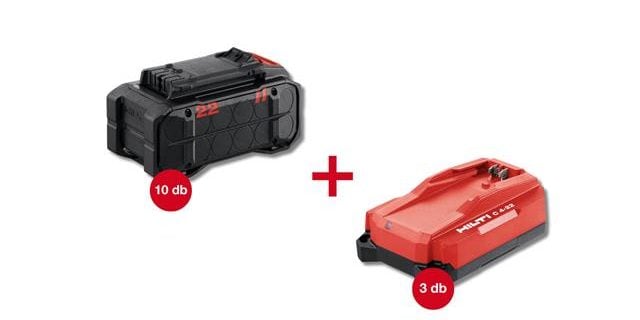 10 db B22-110 akkumulátor és 3 db C6 -22 NURON töltő