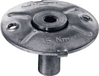 X-FCM-R NG keskeny rácsrögzítő tárcsa (rozsdamentes acél) Rozsdamentes acél keskeny rácsrögzítő tárcsa apró szemű padlórácsok rögzítésére menetes szegekkel erősen korrozív környezetekben