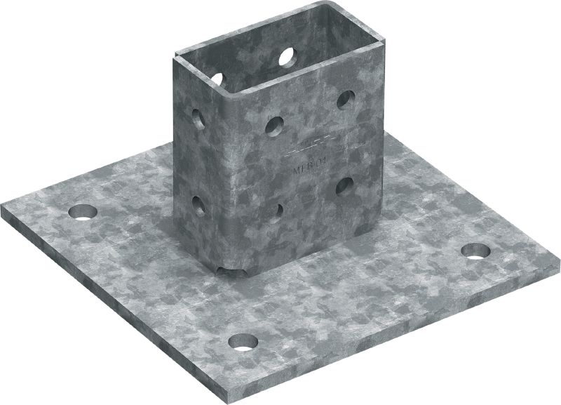 MT-B-O4 OC 3D terhelésű alaplap Alaplapi csatlakozó 3D terhelésű támasztósín-szerkezetek betonhoz és acél dübelezéséhez kültéri használatra, alacsony szennyezettség esetén