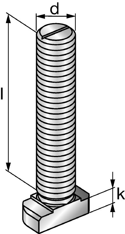 HBC standard T-csavar T-csavarok HAC-C csatornákkal való használatra, merőleges nyíró- és húzóterheléshez