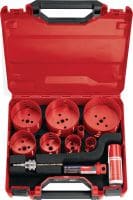 Lyukfűrész készletek és kofferek Koffer Hilti-lyukfűrészekhez, akár üresen, akár különböző célokra készült, használatra kész készletekkel