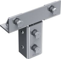 MT-C-T/2 FL előszerelt T-csatlakozó Csomópont előszerelt Fast-Lock anyával és csavarral T alakú támasztósínek összeszereléséhez