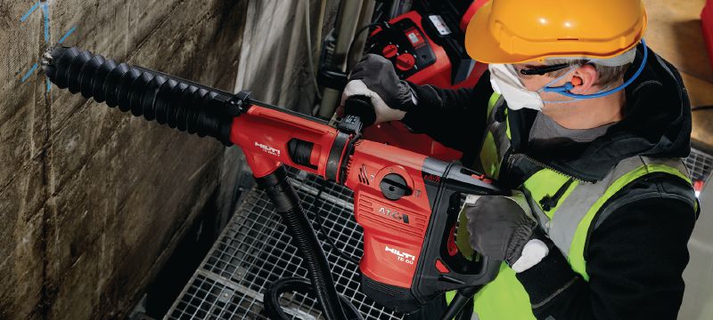 TE DRS-Y porelszívó rendszer Porelszívó rendszer betonfúráshoz és -véséshez a Hilti SDS Max (TE-Y) vésőkalapácsokkal Alkalmazások 1