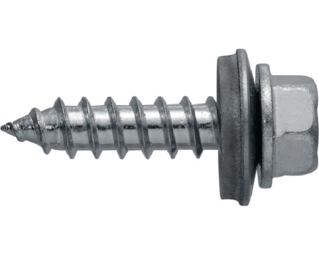 S-MP 53 Z önmetsző csavarok Önmetsző csavar (cink bevonatú szénacél) 16 mm-es alátéttel faanyag és vékony acél/alumínium vázhoz rögzítésre