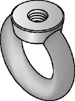 Rozsdamentes acél (A4) gyűrűs anya, DIN 582 A DIN 582 szabványnak megfelelő nemesacél (A4) gyűrűs anya hurkos fejekkel kampó csatlakoztatásához
