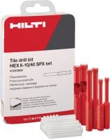 Tile drill bit HEX 6-10/40 SPX készlet 