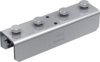 MT-ES-40 FL előszerelt sínösszekötő Összekötő csatlakozó előszerelt Fast-Lock anyával és csavarral az MT támasztósínek végeinek gyorscsatlakoztatásához (MT-40, 50, 60, 40D).