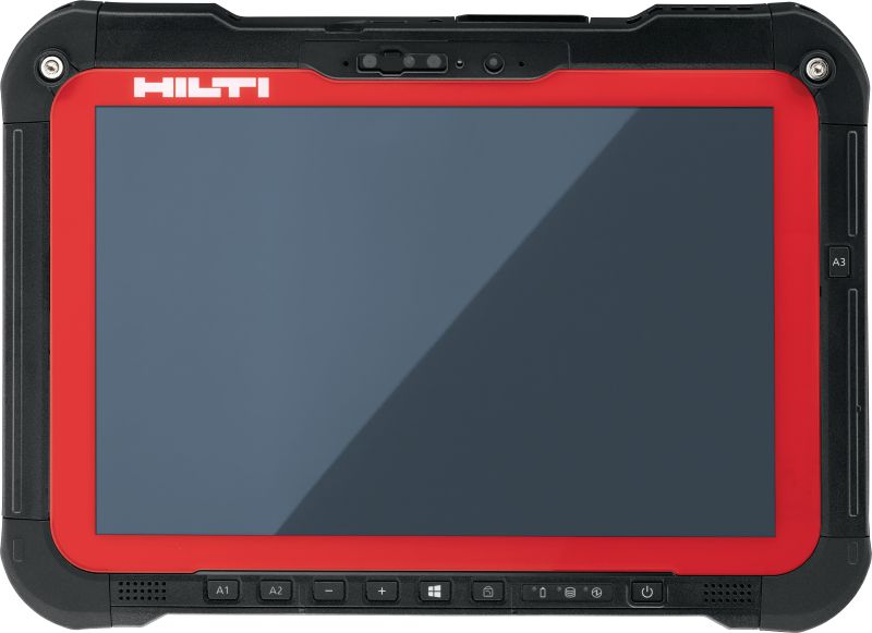 PLC 600 elrendezési tablet Tervezőeszköz-vezérlő gyors számítógép-teljesítménnyel és 10 kijelzővel a munkaterületi kijelöléshez, felméréshez és BIM-terep elrendezéshez minden fejlett Hilti tervezőeszközzel