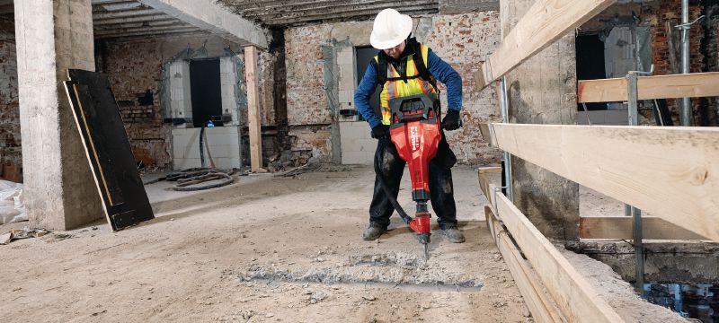 TE 2000-22 akkumulátoros kalapács Erőteljes és könnyű akkumulátoros vésőkalapács a beton feltörésére és más véséstechnikai munkákra (Nuron akkumulátorplatform) Alkalmazások 1