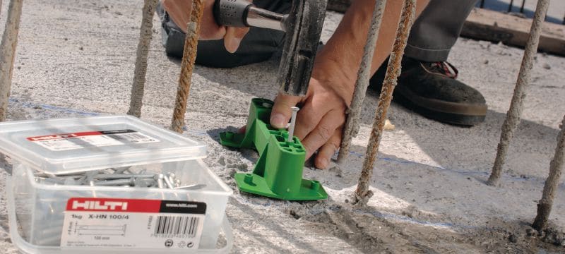 X-HN betonszegek kézi beveréshez Kézzel behajtható szeg betonon való használatra Alkalmazások 1