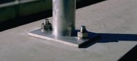 HSA-F HDG beütőék Nagy teljesítményű rögzítőék mindennapos statikus terhelésekhez, repedezetlen betonhoz (tűzihorganyzott) Alkalmazások 1