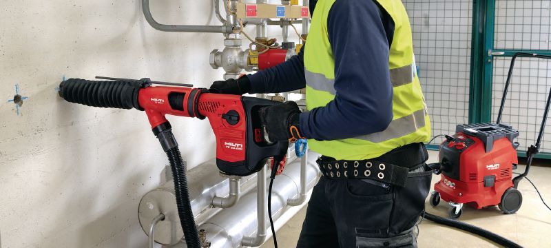 TE DRS-Y porelszívó rendszer Porelszívó rendszer betonfúráshoz és -véséshez a Hilti SDS Max (TE-Y) vésőkalapácsokkal Alkalmazások 1