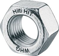 WHG hatlapfejű anya A4 Rozsdamentes acél (A4) hatlapfejű anya, amely megfelel a WHG jelölésnek