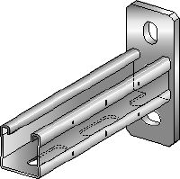 MQK-41 konzol Galvanizált konzol 41 mm magas, szimpla MQ szerelősínnel, közepes terheléssel járó alkalmazásokhoz