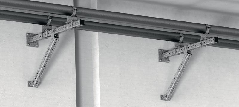 MIC-CU-MAH csatlakozó Tűzihorganyzott csatlakozó gerendák közvetlen rögzítésére betonhoz, 0° és 180° közötti szögekben Alkalmazások 1